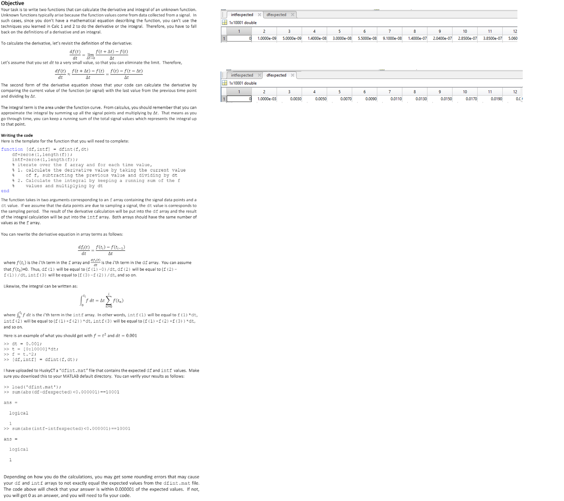see image for matlab code