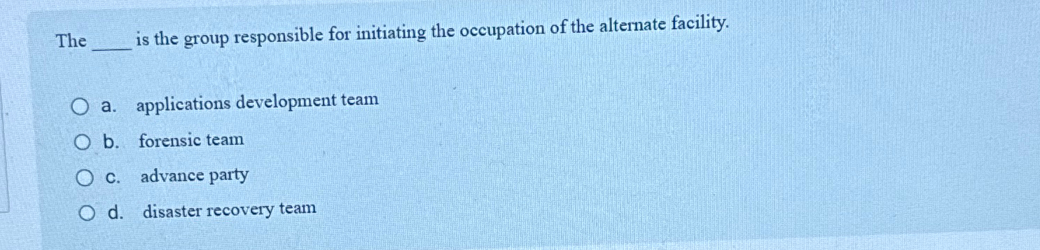 The is the group responsible for initiating the