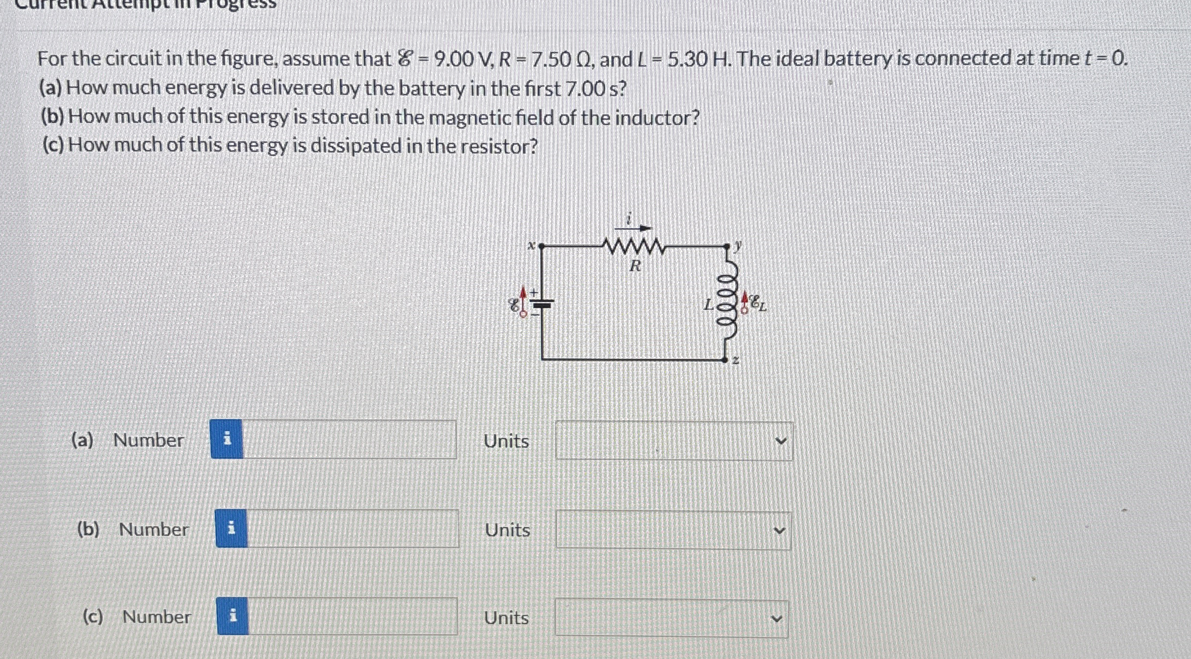 For the circuit in the figure, assume that E = 9