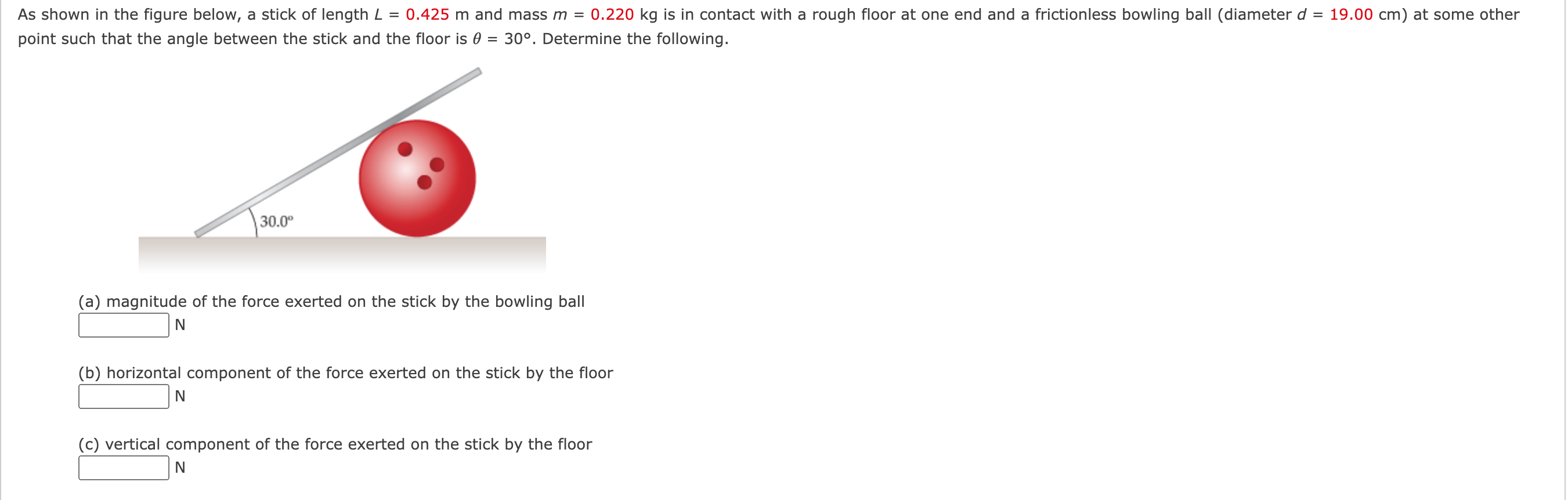 As shown in the figure below, a stick of length L