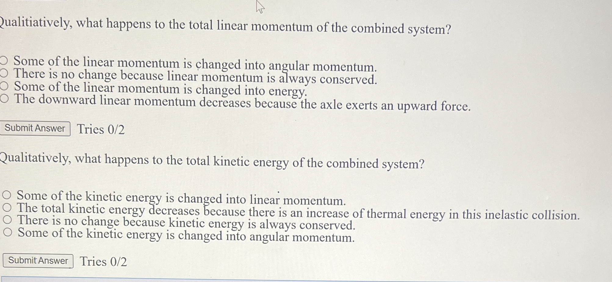 Qualitiatively, what happens to the total linear