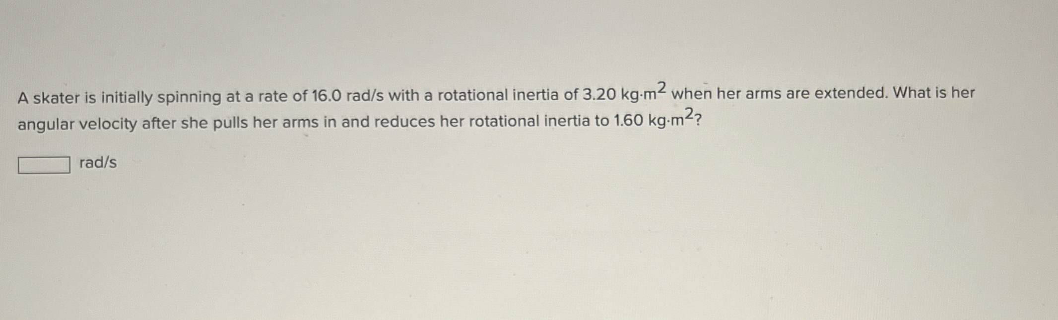 A skater is initially spinning at a rate of 1 6 .