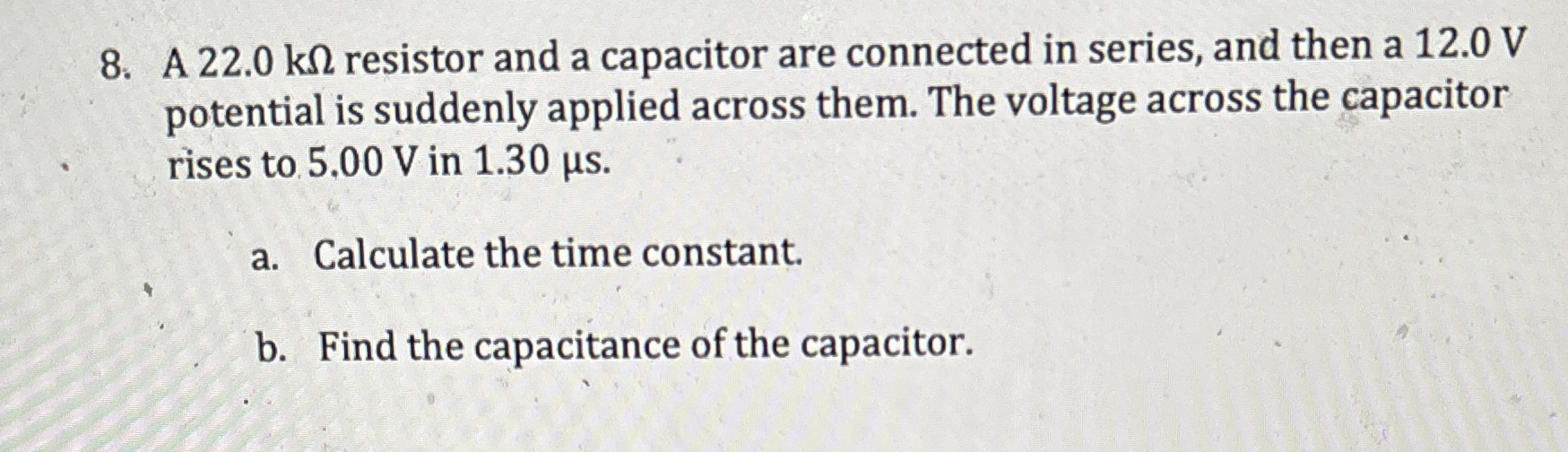 A 2 2 . 0 k resistor and a capacitor are