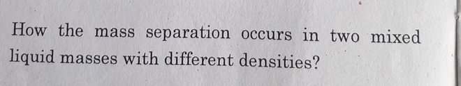 How the mass separation occurs in two mixed