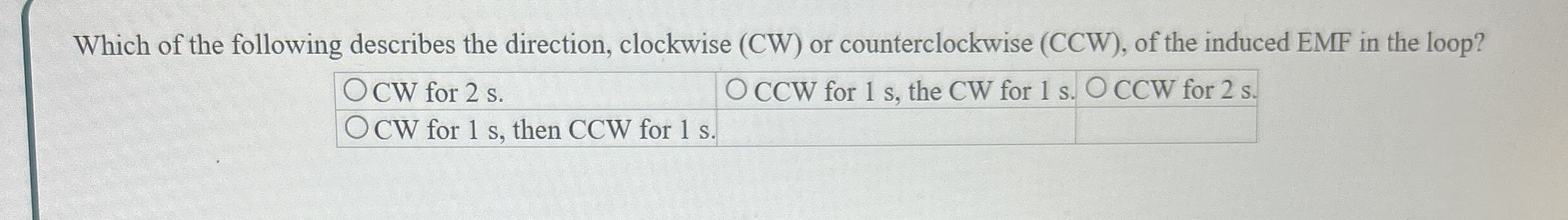 Which of the following describes the direction,