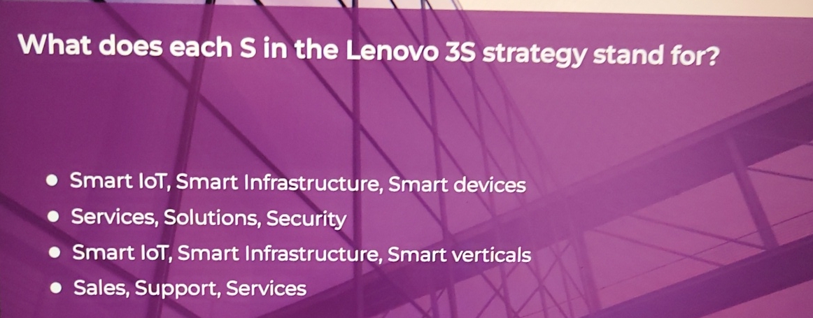What does each S in the Lenovo 3 5 strategy stand