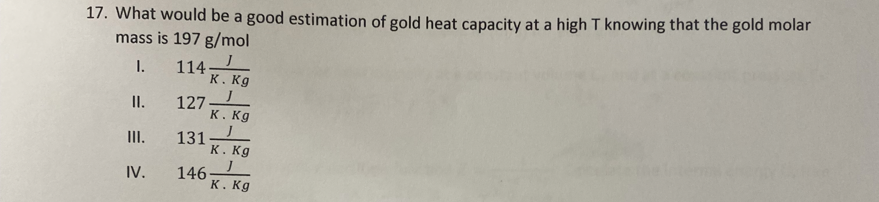 What would be a good estimation of gold heat