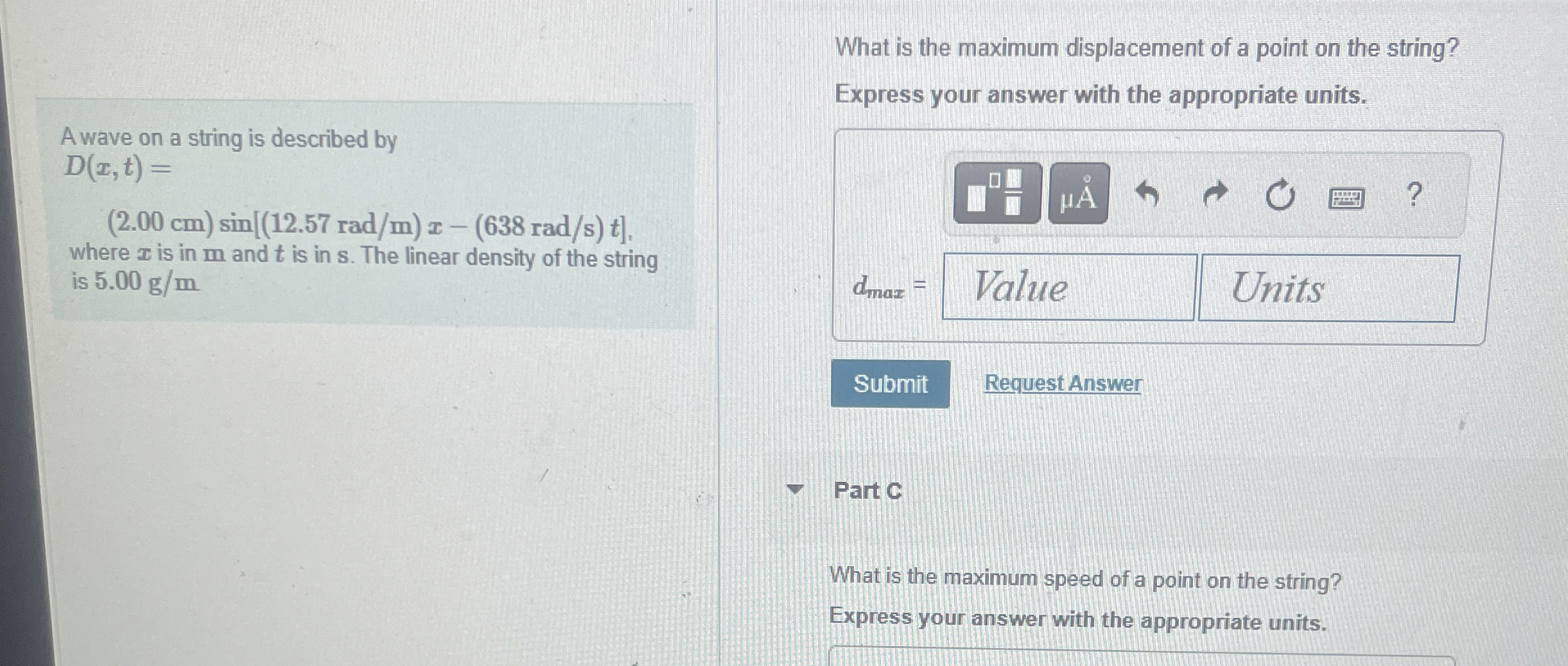 What is the maximum displacement of a point on