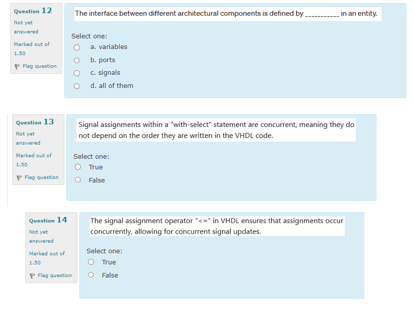Signal assignments within a "with - select"