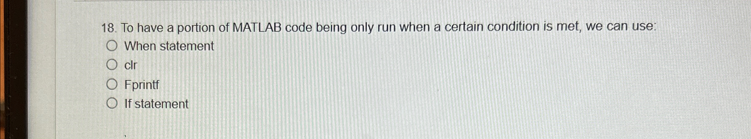 To have a portion of MATLAB code being only run