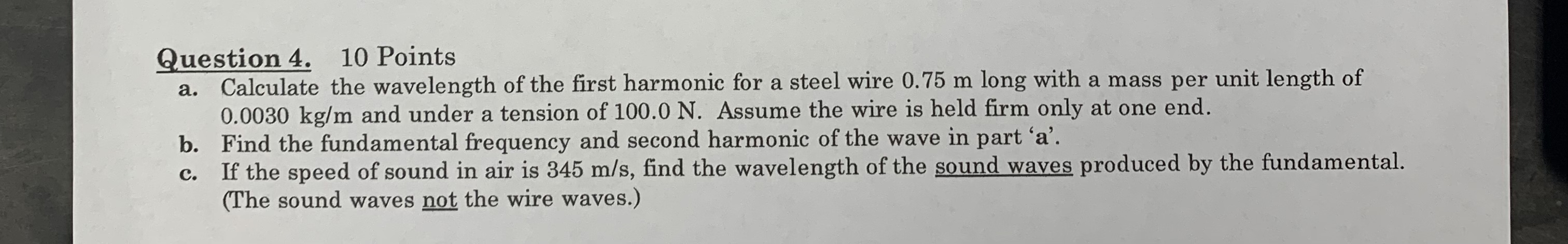 Question 4 . 1 0 Points a . Calculate the