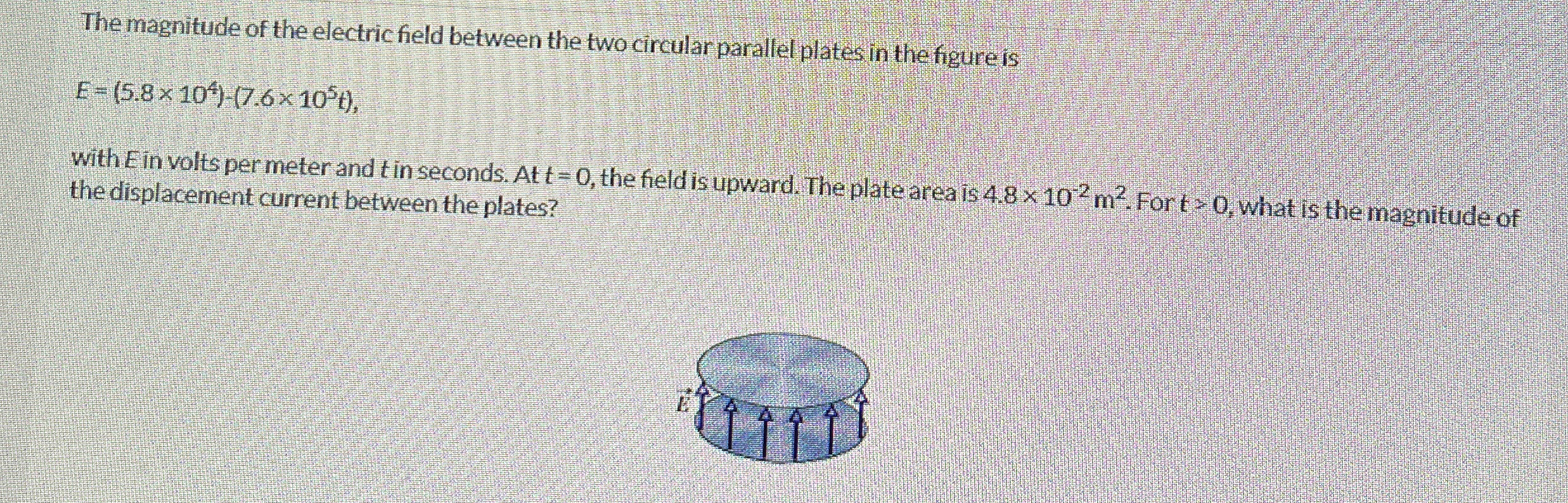 The magnitude of the electric field between the
