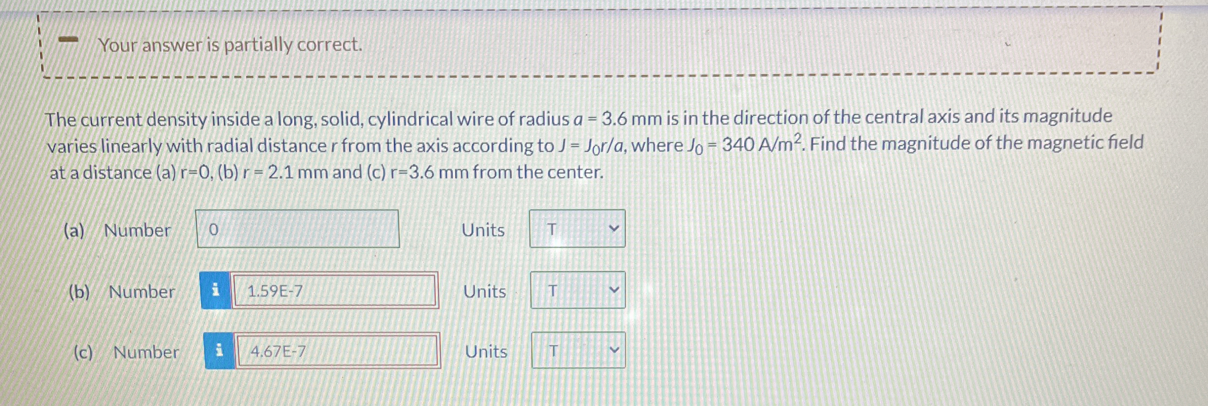 Your answer is partially correct. The current