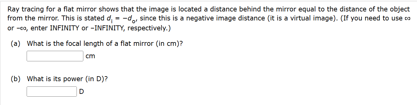 Ray tracing for a flat mirror shows that the