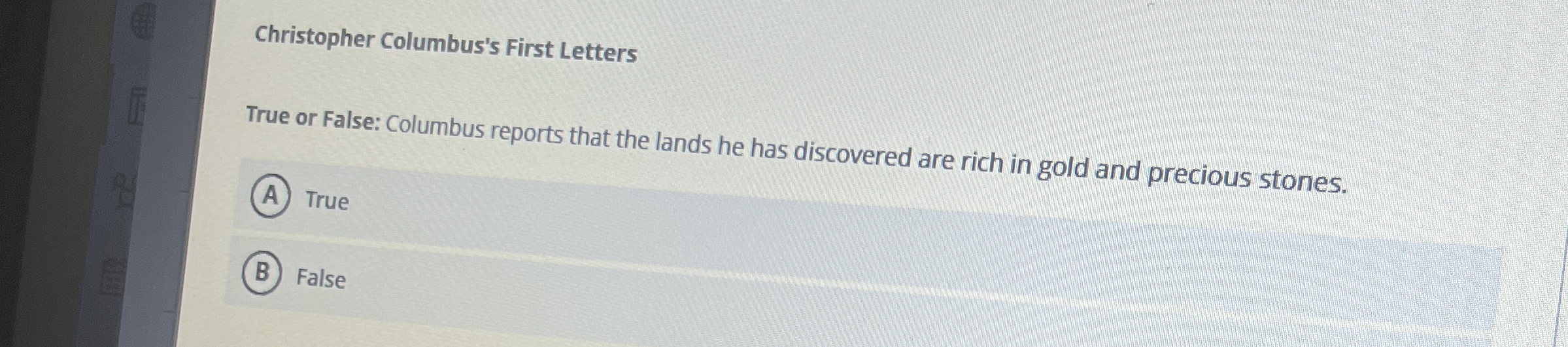 Christopher Columbus's First Letters True or