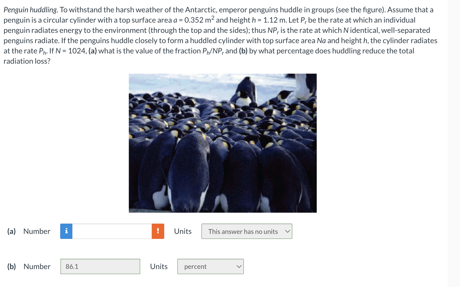 Penguin huddling. To withstand the harsh weather