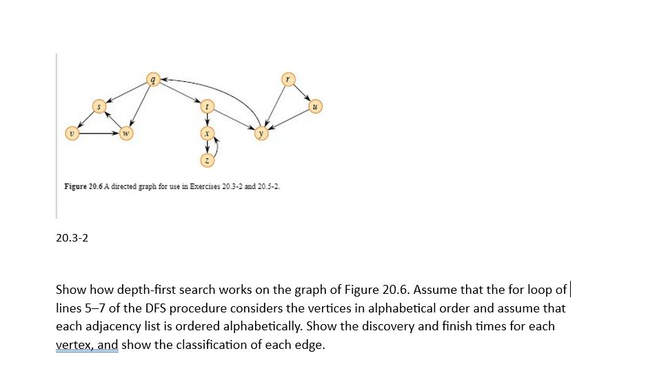 Show how depth - first search works on the graph