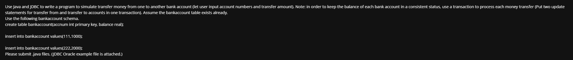 statements for transfer from and transfer to