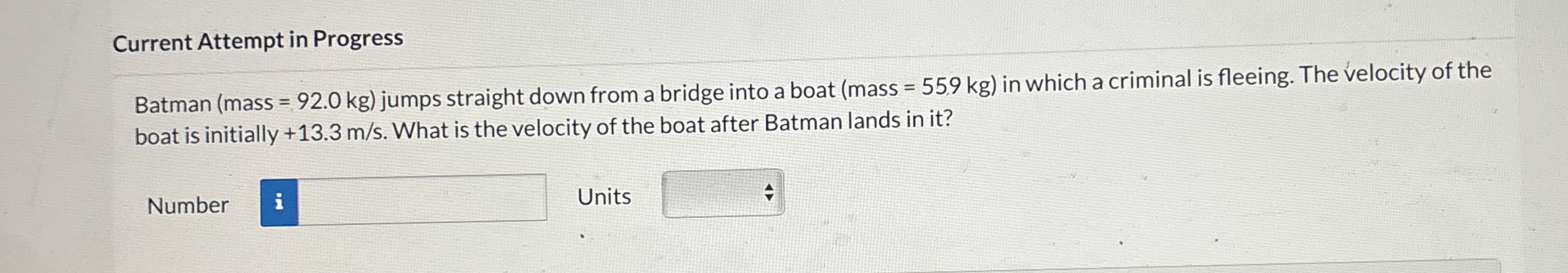 Current Attempt in Progress Batman ( mass = 9 2 .