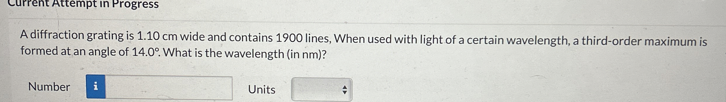 A diffraction grating is 1 . 1 0 cm wide and