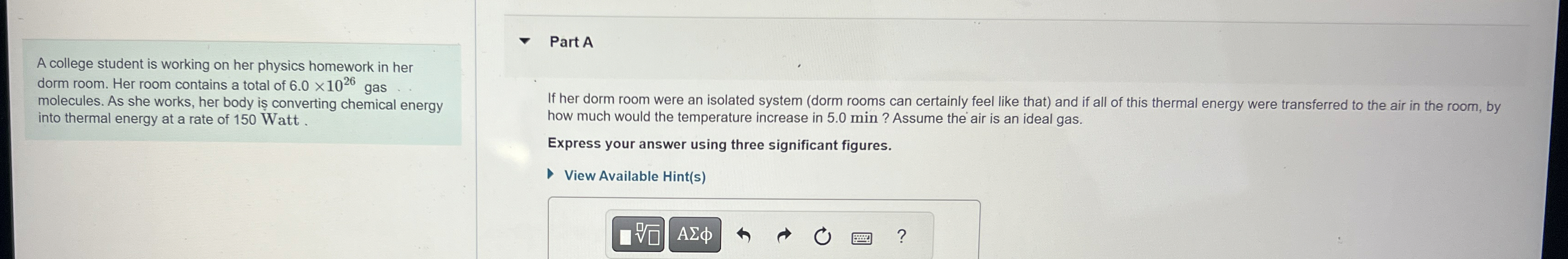 A college student is working on her physics