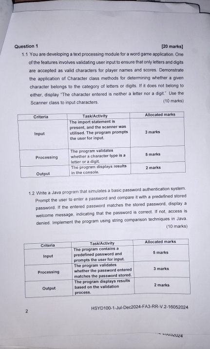 Question 1 [ 2 0 marks ] 1 . 1 You are developing