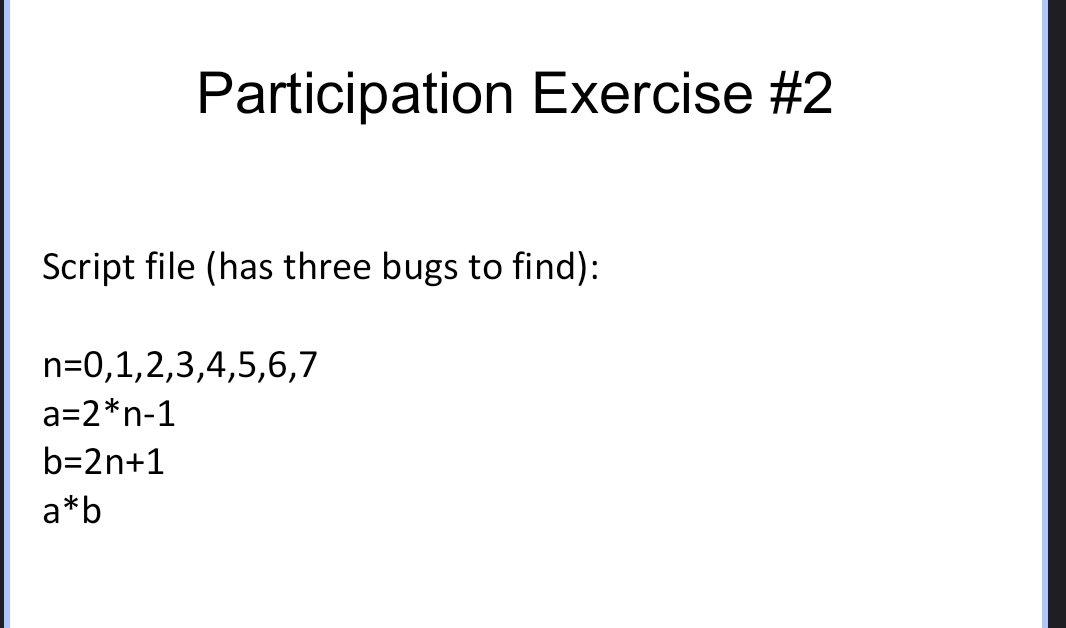 Participation Exercise # 2 Script file ( has