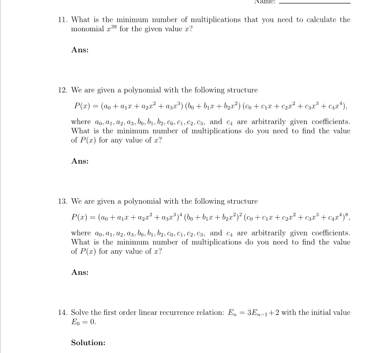 please do all 4 of the problems. these are