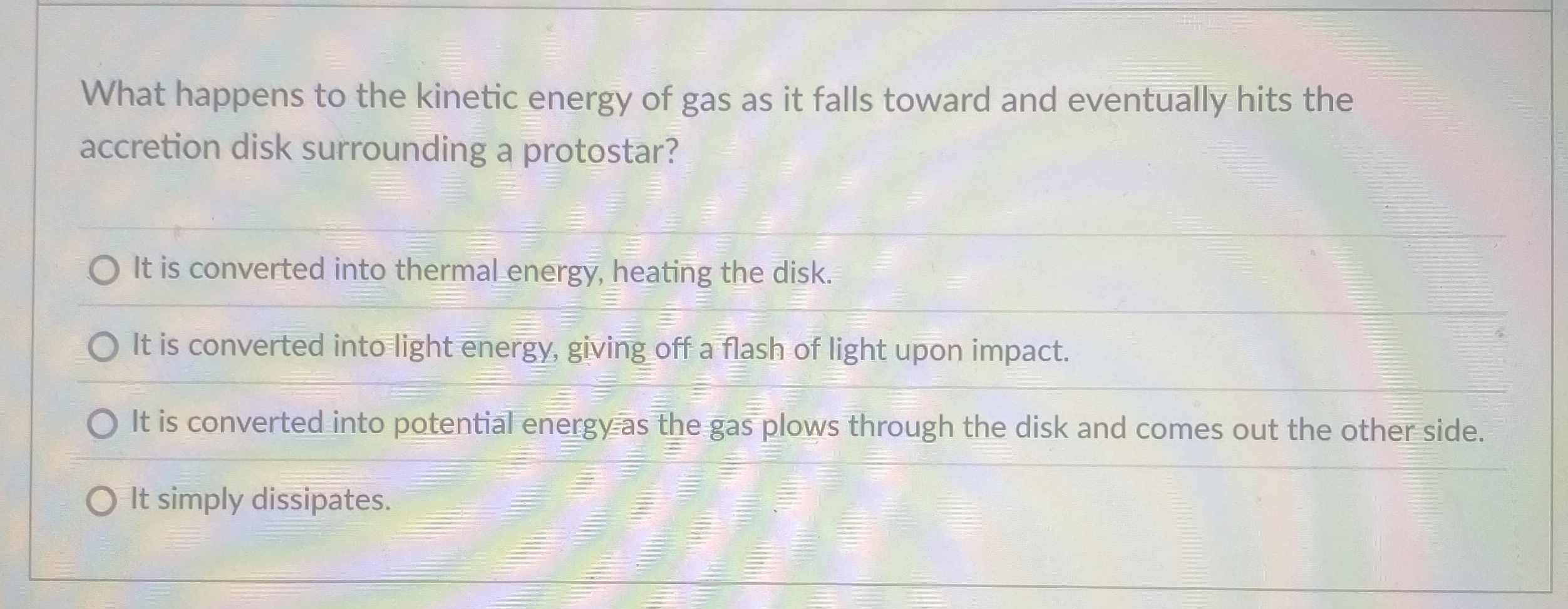 What happens to the kinetic energy of gas as it