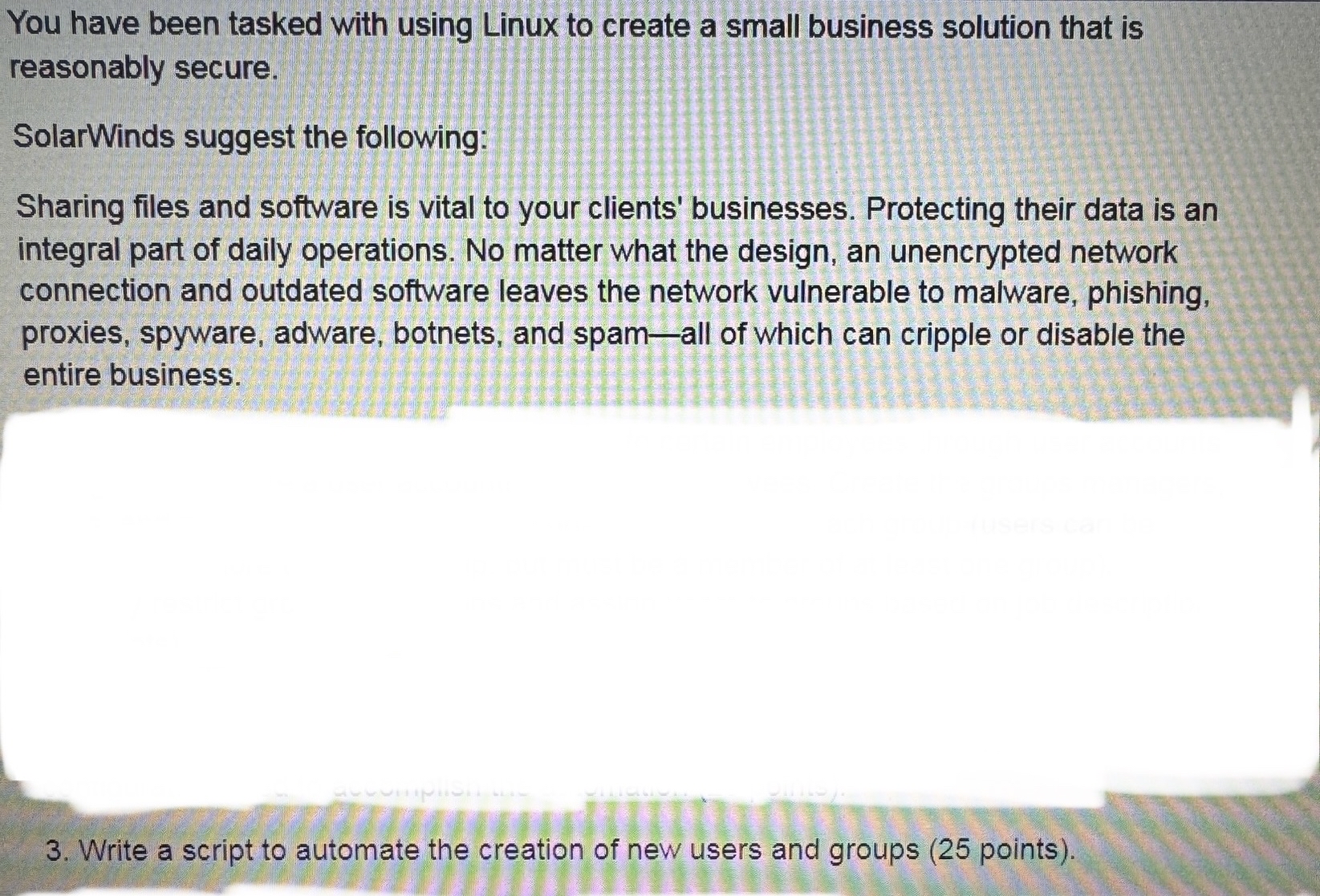You have been tasked with using Linux to create a