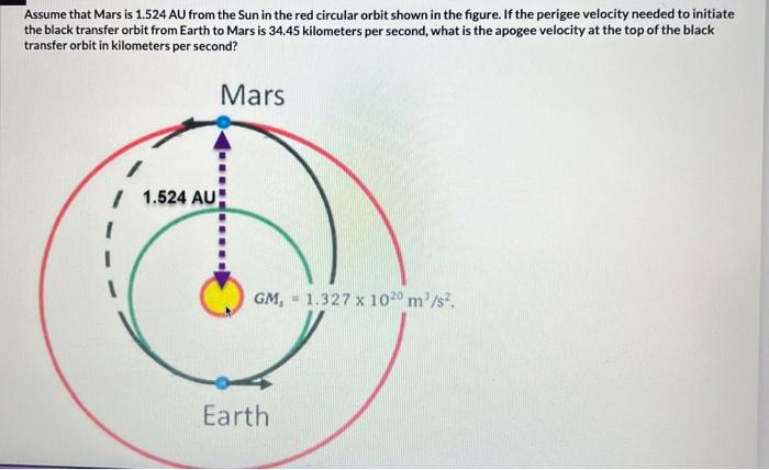 Assume that Mars is 1 . 5 2 4 AU from the Sun in