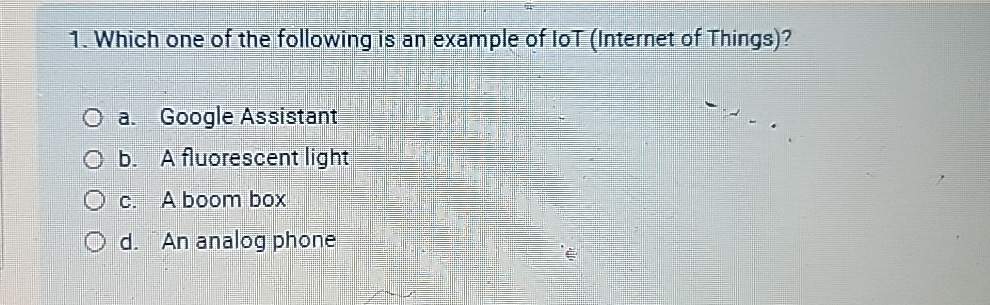 Which one of the following is an example of loT (