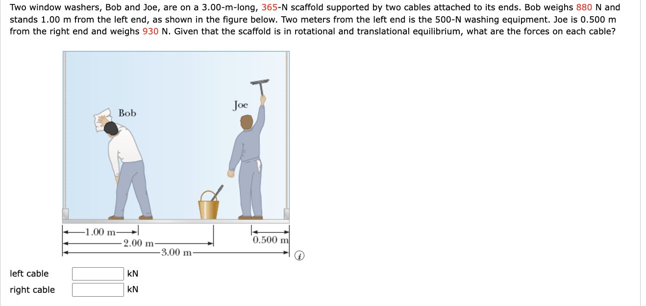 Two window washers, Bob and Joe, are on a 3 . 0 0