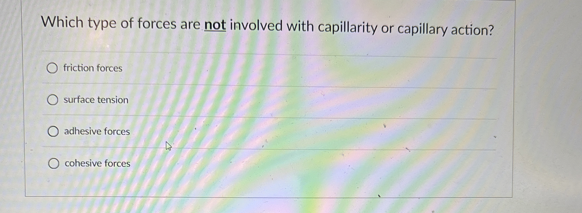 Which type of forces are not involved with