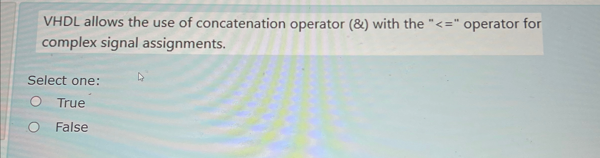 VHDL allows the use of concatenation operator ( &
