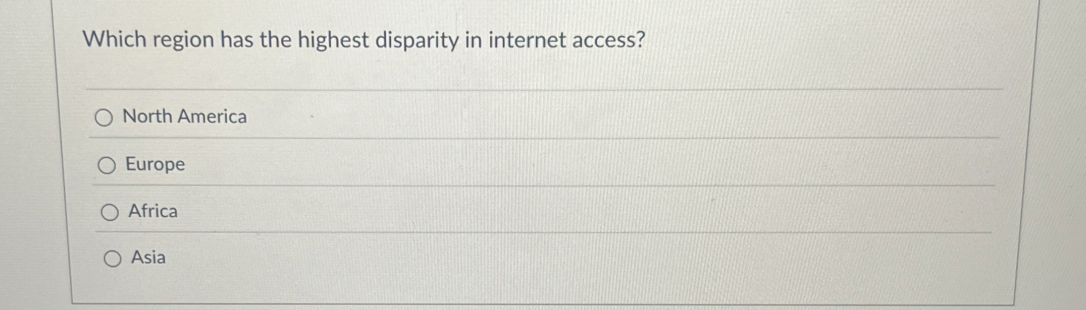 Which region has the highest disparity in