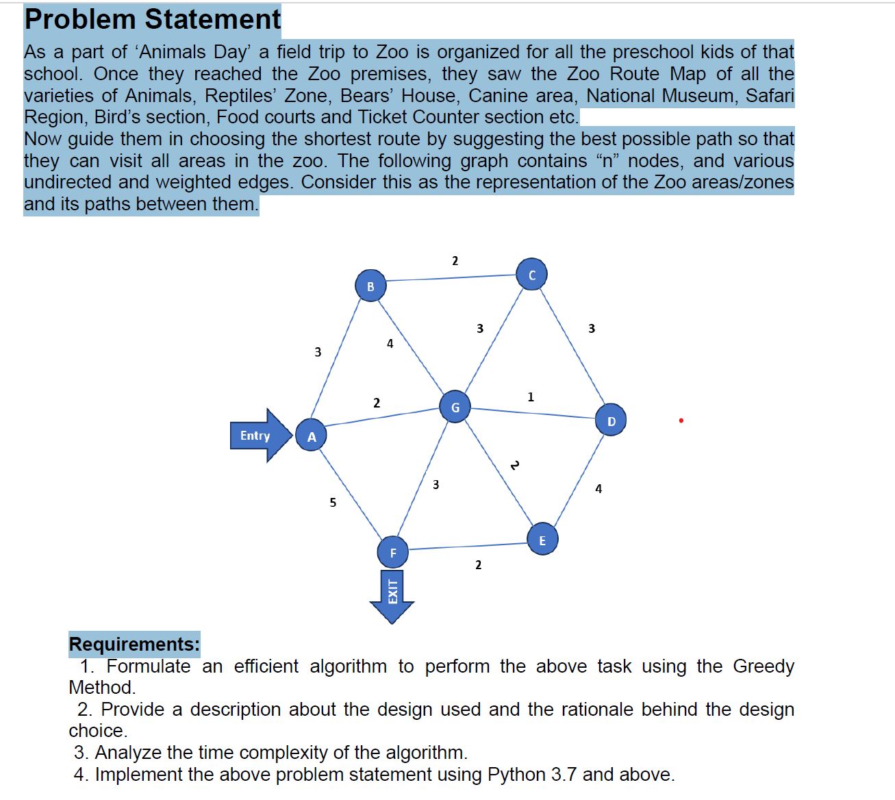 Problem Statement Problem Statement As a part of