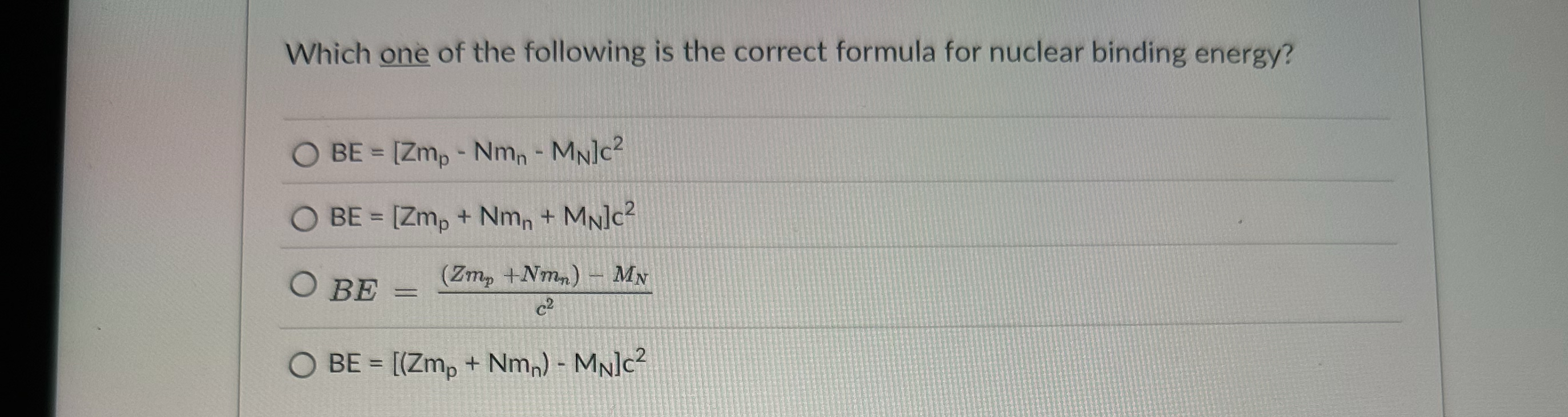 A mass difference and Einstein's equation E = m c