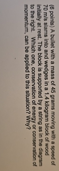 ( 6 points ) A bullet with a mass of 4 5 grams