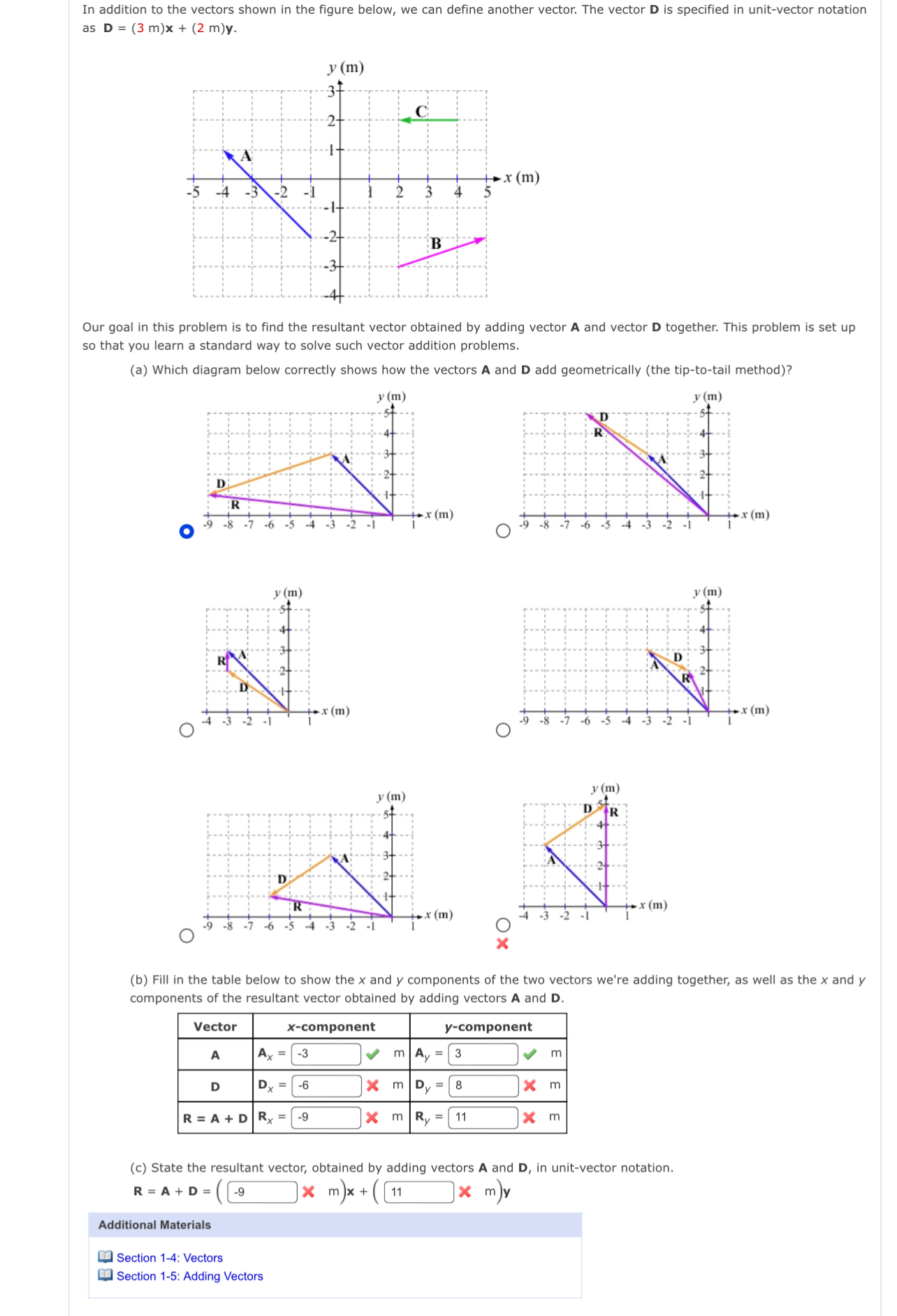 In addition to the vectors shown in the figure
