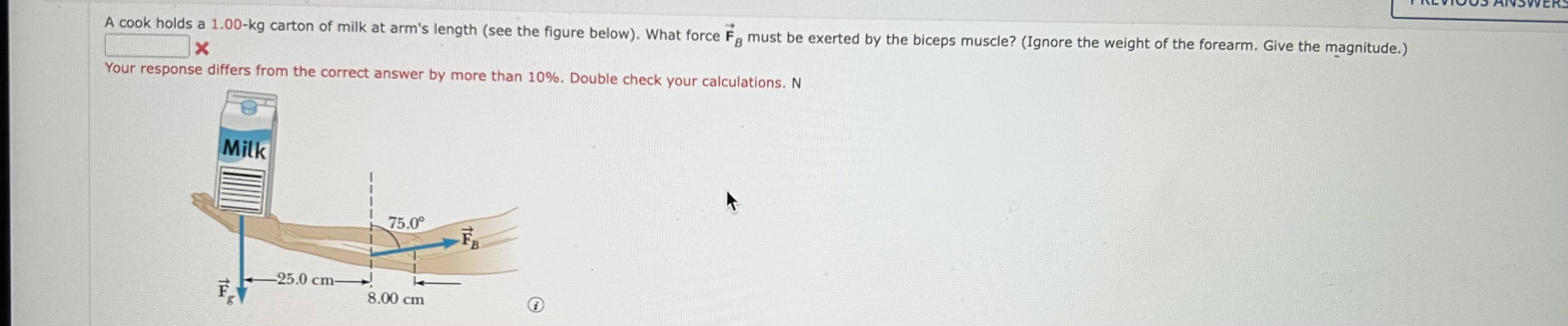 A cook holds a 1 . 0 0 - k g carton of milk at