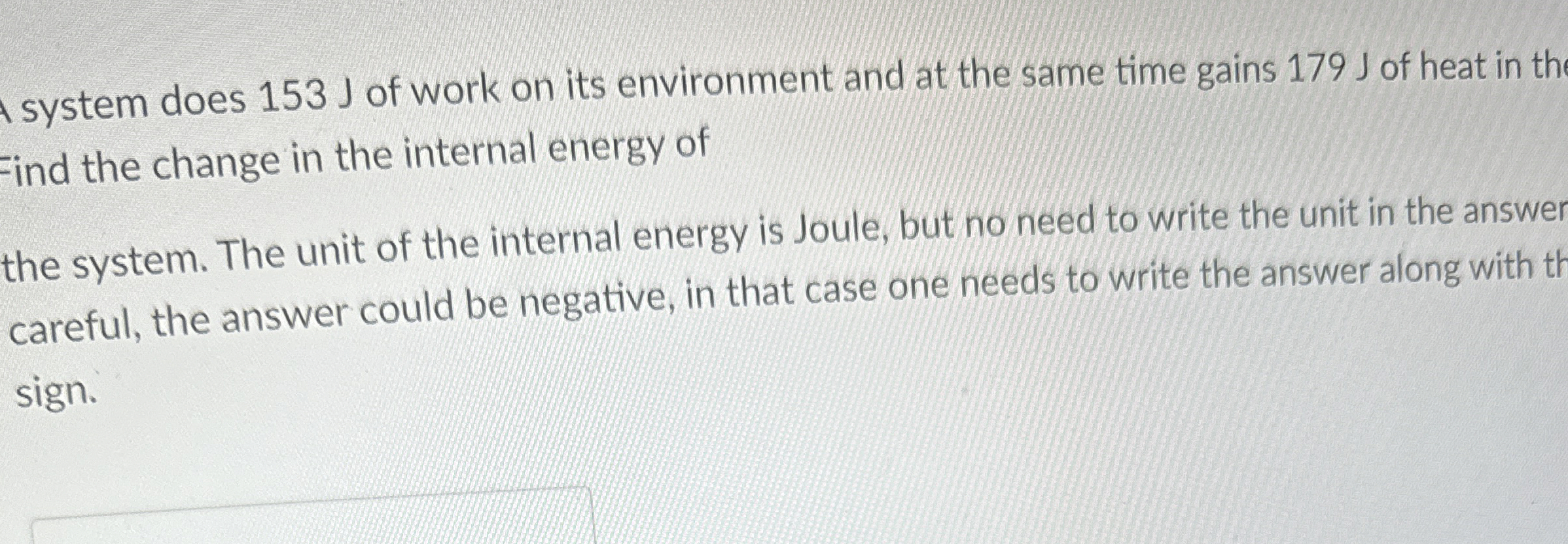 system does 1 5 3 J of work on its environment