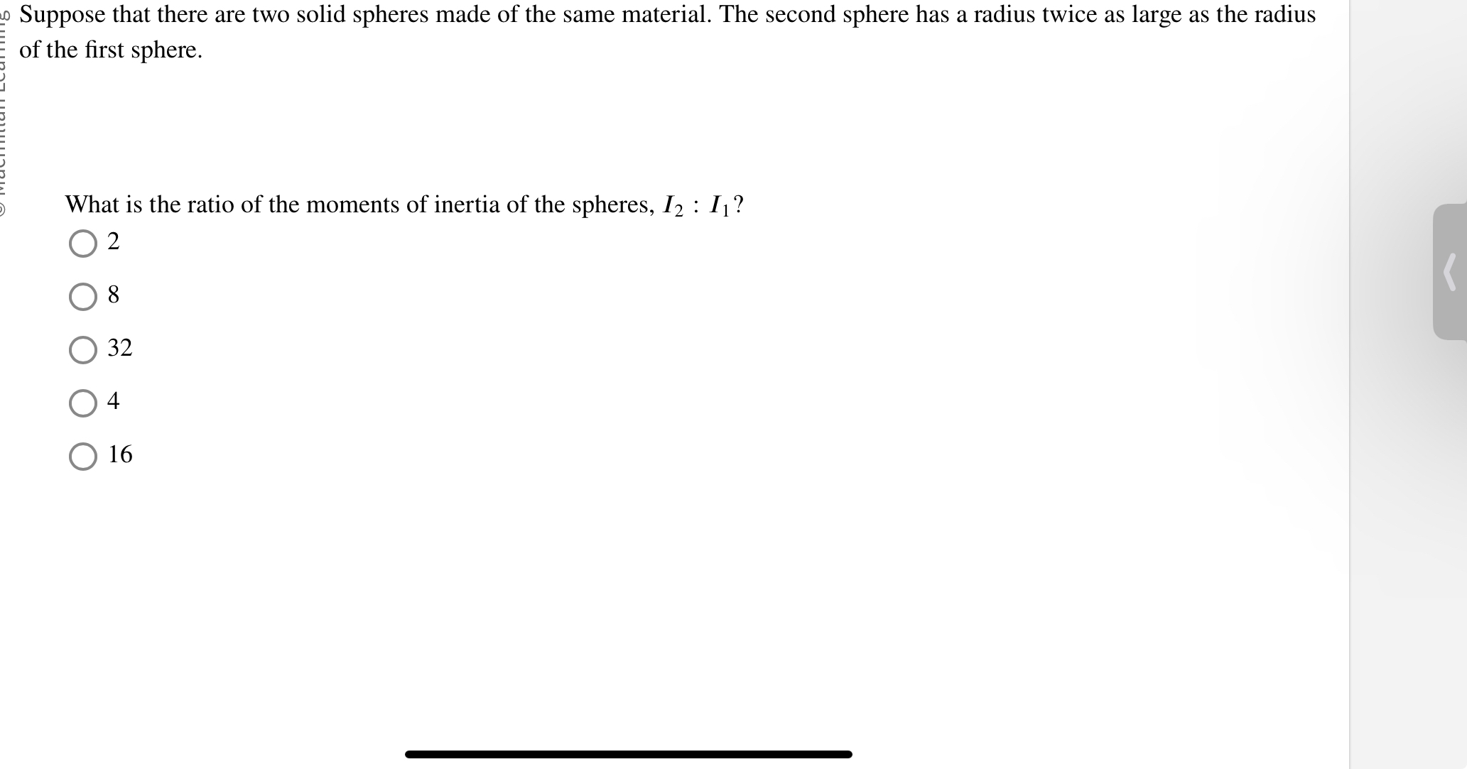 0 Suppose that there are two solid spheres made