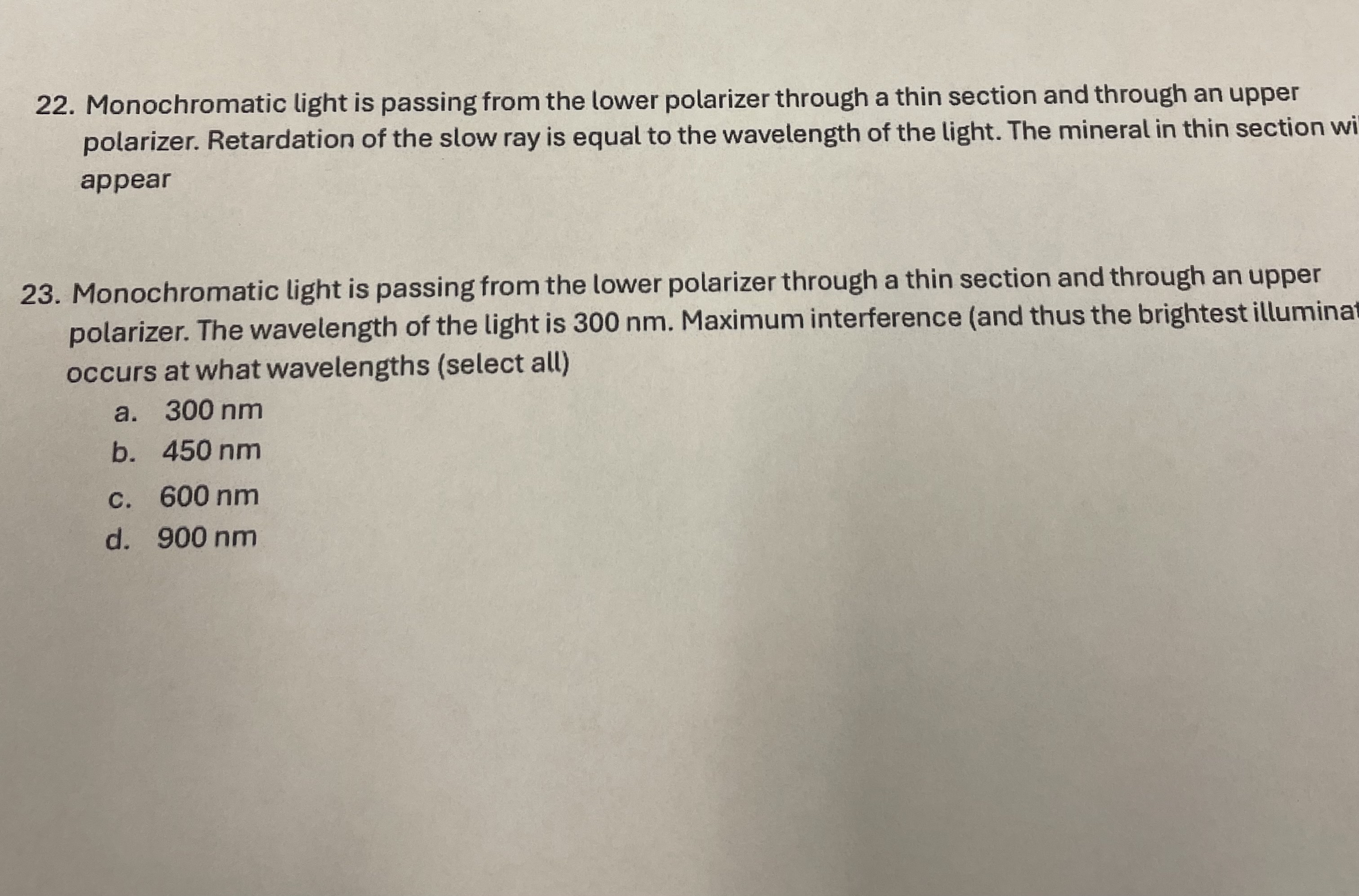 Monochromatic light is passing from the lower