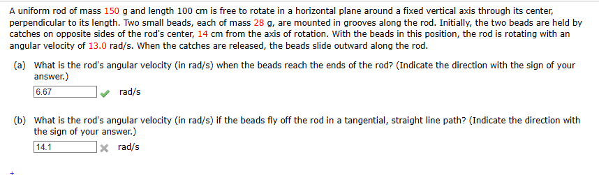 A uniform rod of mass 1 5 0 g and length 1 0 0 cm