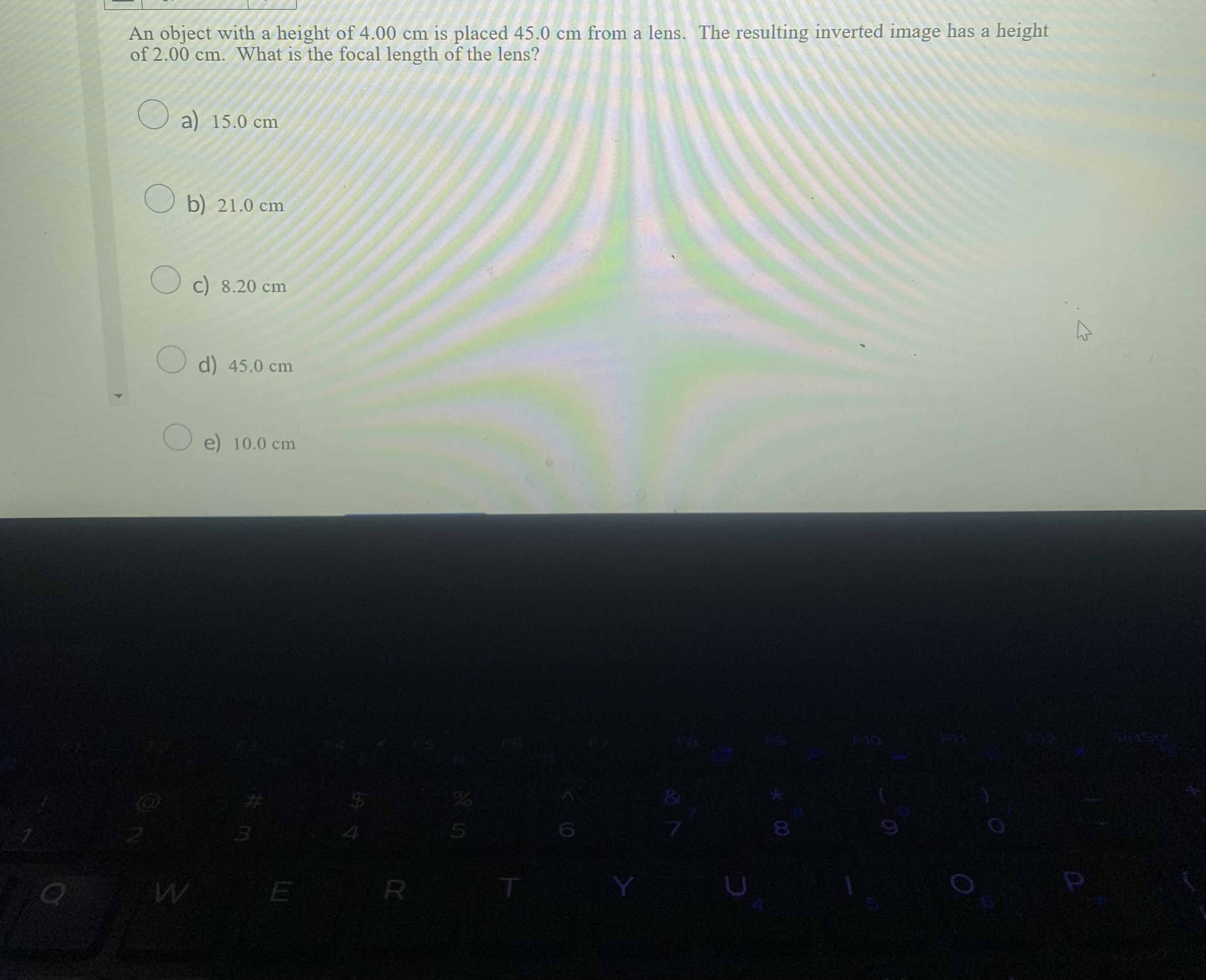 An object with a height of 4 . 0 0 cm is placed 4