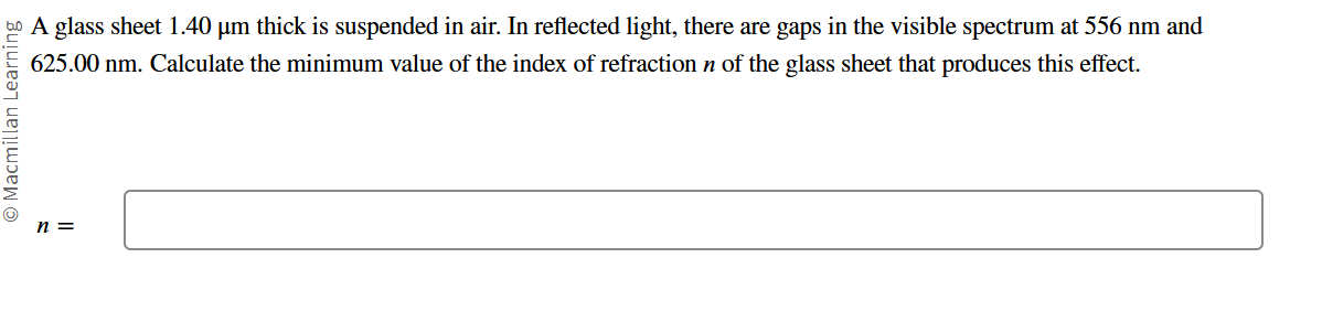 A glass sheet \ ( 1 . 4 0 \ mu \ mathrm { ~m } \