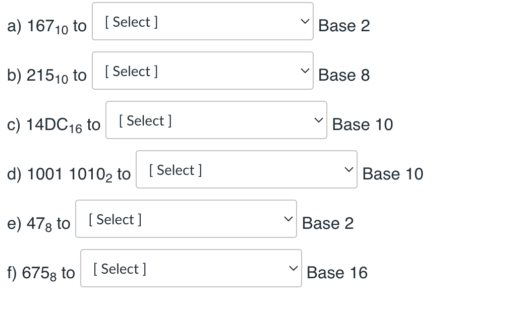 The answers should be presented in a group by