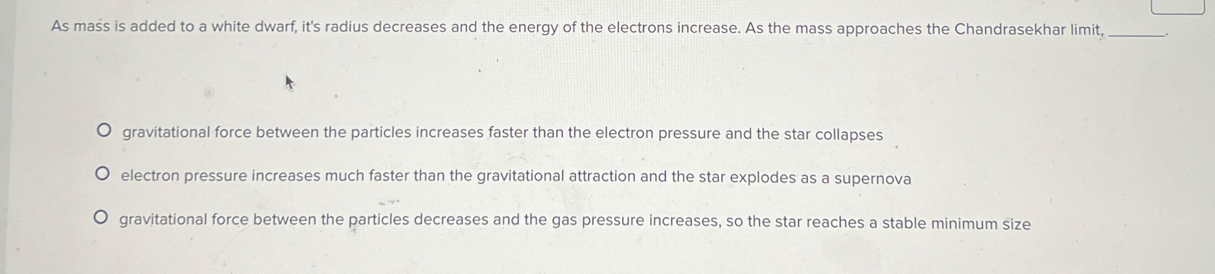 As mass is added to a white dwarf, it's radius