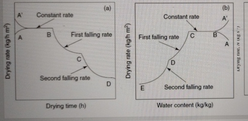 Drying time ( h ) Water content ( k g k g ) in